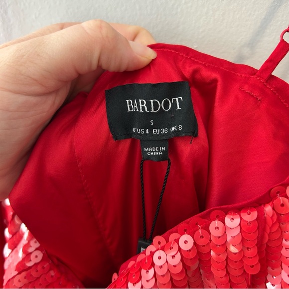 Bardot Beckett Sequin Midi Dress in Lipstick Red NWT Size 4 - Picture 14 of 15